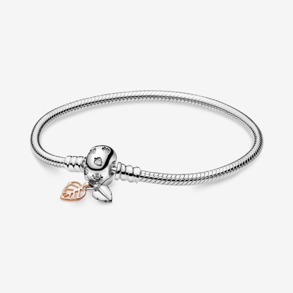 Pandora 588333CZ-17 Moments Leaves & Snake Chain Bracelet