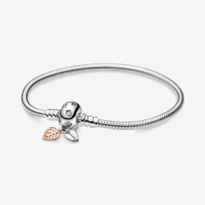 Pandora 588333CZ-20 Moments Leaves & Snake Chain Bracelet