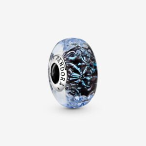 Pandora 798938C00 Wavy Dark Blue Murano Glass Ocean Bead Charm