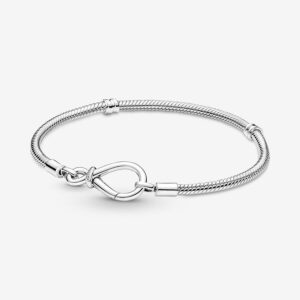 Pandora Moments Infinity Knot Snake Chain Bracelet 17 cm