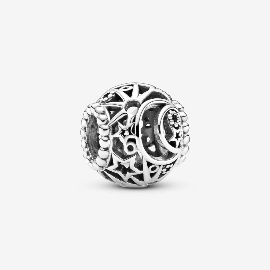 Offen gearbeitetes Sonne, Mond & Sterne Charm